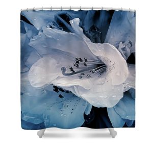 Transform your bathroom into a serene and tranquil oasis with the "Drops of Azaleas in Blue" Shower Curtain. This stunning photograph by Blaine Stoner captures the delicate beauty of an azalea flower bathed in a calming blue hue. The intricate details of the flower petals, highlighted by droplets of water, create a soothing and elegant visual that adds a touch of nature's serenity to any bathroom decor. Key Features: High-Quality Fabric: Made from 100% polyester, this shower curtain is durable, water-resistant, and designed to last. Detailed, Fade-Resistant Print: The high-resolution print captures the subtle textures and soft blue tones, ensuring it remains vibrant over time. Generous Size: Measuring 71" x 74", it provides full coverage for standard showers and bathtubs. Easy Installation: Comes with 12 reinforced hook holes, making it simple to hang with your favorite shower curtain hooks. Machine Washable: Easy to care for, this shower curtain is machine washable, allowing for hassle-free maintenance. Perfect for Any Bathroom: Home Decor: Bring a touch of calming elegance to your bathroom with this beautifully artistic shower curtain. Gifting: This shower curtain makes a thoughtful gift for those who appreciate floral photography, serene landscapes, and Blaine Stoner's artistic vision. Enhance your bathroom with the peaceful allure of the "Drops of Azaleas in Blue" Shower Curtain. Photography by Blaine Stoner.