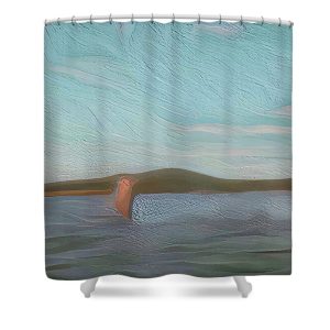 Elevate your bathroom decor with the "No 6 Channel Marker" Shower Curtain, featuring a unique and artistic interpretation of a coastal scene. This artwork by Blaine Stoner presents a vivid portrayal of a channel marker on calm waters, rendered in rich textures and soothing colors that bring a sense of tranquility and maritime charm to your space. Key Features: High-Quality Fabric: Made from 100% polyester, this shower curtain is durable, water-resistant, and designed to last. Detailed, Fade-Resistant Print: The high-resolution print captures the intricate textures and colors of the artwork, ensuring it remains vibrant over time. Generous Size: Measuring 71" x 74", it provides full coverage for standard showers and bathtubs. Easy Installation: Comes with 12 reinforced hook holes, making it simple to hang with your favorite shower curtain hooks. Machine Washable: Easy to care for, this shower curtain is machine washable, allowing for hassle-free maintenance. Perfect for Any Bathroom: Home Decor: Add a touch of nautical elegance to your bathroom with this beautifully crafted shower curtain. Gifting: This shower curtain makes a thoughtful gift for those who appreciate coastal art, unique designs, and Blaine Stoner's photography. Transform your bathroom into a serene coastal retreat with the "No 6 Channel Marker" Shower Curtain. Artwork by Blaine Stoner.