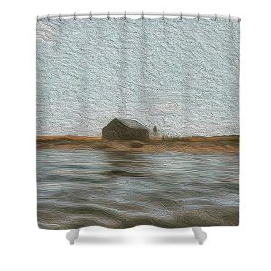 Add a rustic charm to your bathroom with The Boat House shower curtain, featuring the serene and timeless artwork of Blaine Stoner. The image captures the peaceful isolation of a boathouse resting by the water’s edge, with a subtle textured effect that adds depth and warmth to the scene. This shower curtain is perfect for those who appreciate the tranquility of waterfront life and wish to bring a touch of that calmness into their home decor. Key Features: High-Quality Material: Made from durable, waterproof polyester for long-lasting use. Vibrant, Fade-Resistant Print: The colors and textures are expertly printed to maintain their richness and detail over time. Easy to Clean: Machine washable for convenience, ensuring your shower curtain stays fresh and vibrant. Standard Size: Fits most standard showers with ease. Transform your bathroom into a peaceful retreat with this beautiful shower curtain. Photography by Blaine Stoner.