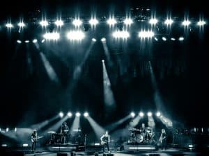 John Rzeznik and the Goo Goo Dolls command the Bangor Waterfront stage under a blaze of lights, August 5, 2025.
